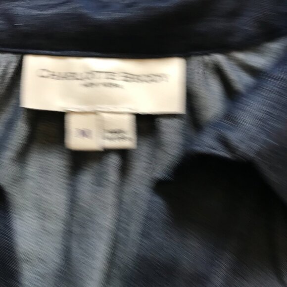 Charlotte Brody Laurel Blouse Shirt Top Womens Medium Blue Chambray Long Sleeve - Picture 5 of 9
